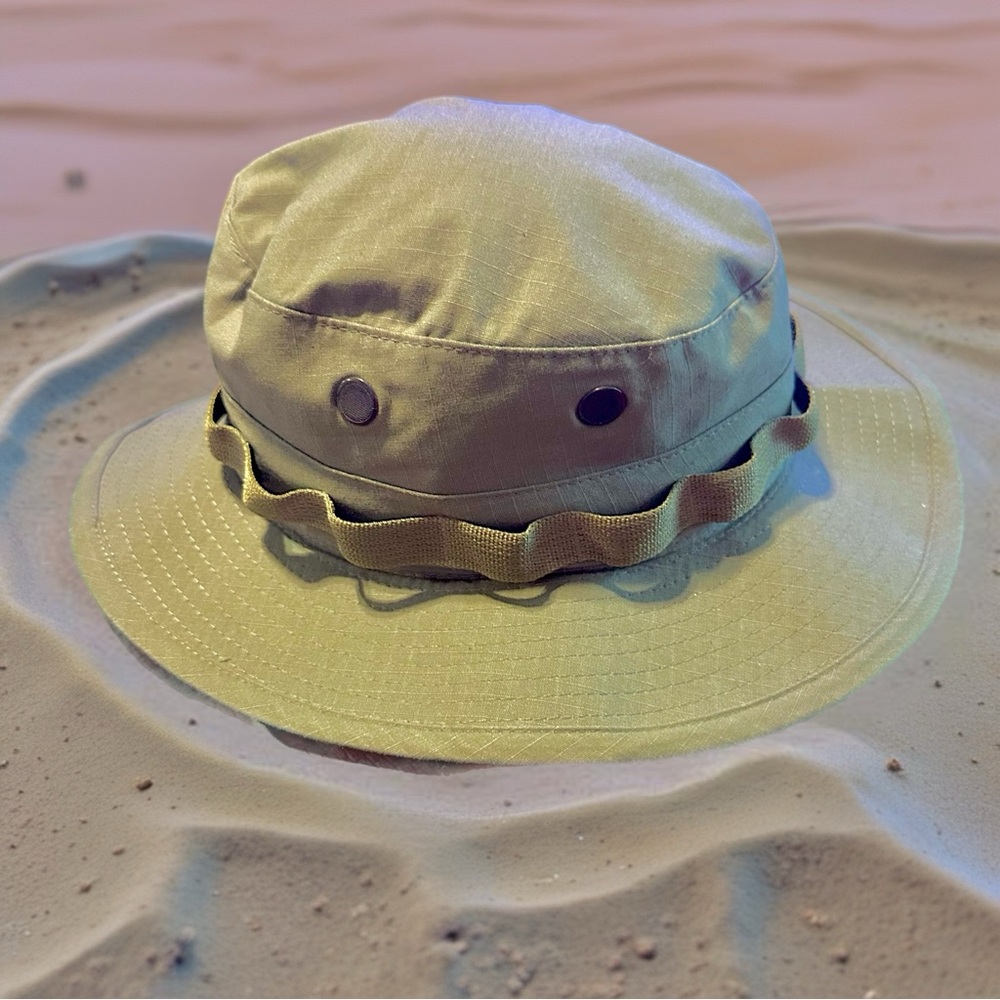 Military Sun Hat Hot Weather Boonie Type II OCP Men Sz 7 1/4 Olive Green Strap